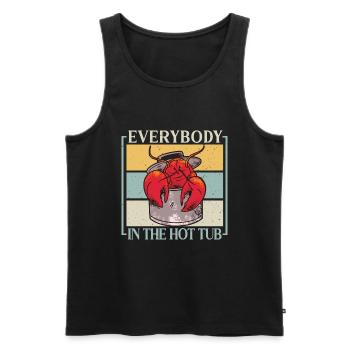Everybody In The Hot Tub Funny Crawfish Crayfish - Men's Premium Organic Tank Top - black - Front - Michal (187cm)