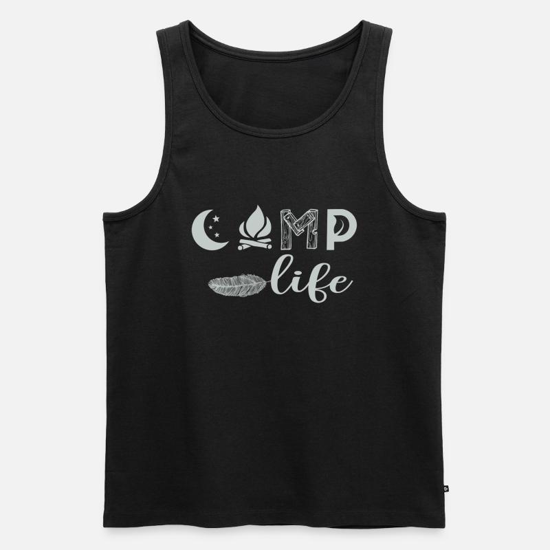 Camp live - Männer Premium Bio Tank Top - Schwarz