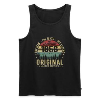 69 Jahre altes Geburtstagsgeschenk, geboren im Januar 1956 - Männer Premium Bio Tank Top - Schwarz - Vorne - Michal (187cm)