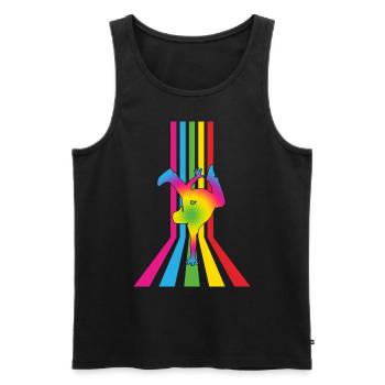 Dance Rainbow Grafik - Männer Premium Bio Tank Top - Schwarz - Vorne - Michal (187cm)
