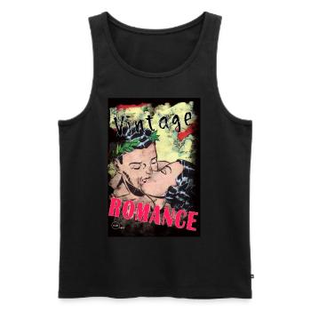 VINTAGE ROMANCE 3 B y Yume Origins - Débardeur bio Premium Homme - noir - Devant - AI Model Male 178 light (178cm)