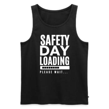 Safety Day Loading - Please Wait | Safety Day Gift - Men's Premium Organic Tank Top - black - Front - Michal (187cm)