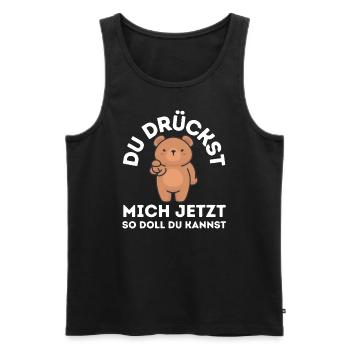 Teddy Drücken Kuscheln Umarmung Liebe Teddybär - Männer Premium Bio Tank Top - Schwarz - Vorne - Michal (187cm)