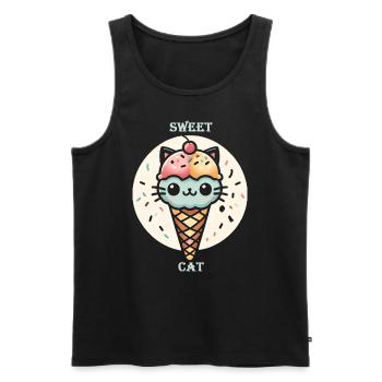 Kitty Cone Delight - Männer Premium Bio Tank Top - Schwarz - Vorne - Michal (187cm)