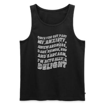 Once You Get Past My Anxiety Awkwardness Dark Humo - Men's Premium Organic Tank Top - black - Front - Michal (187cm)