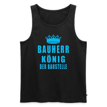 Bauherr König Der Baustelle - Männer Premium Bio Tank Top - Schwarz - Vorne - AI Model Male 178 light (178cm)