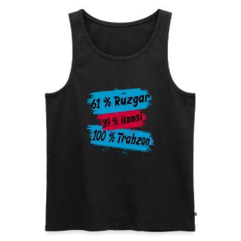 100% Trabzon - Männer Premium Bio Tank Top - Schwarz - Vorne - AI Model Male 178 light (178cm)