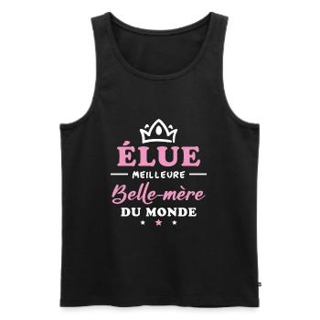 Élue meilleure belle mère du monde - Débardeur bio Premium Homme - noir - Devant - Michal (187cm)
