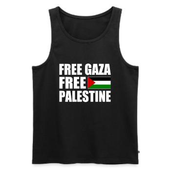 Free palestine - Débardeur bio Premium Homme - noir - Devant - Michal (187cm)