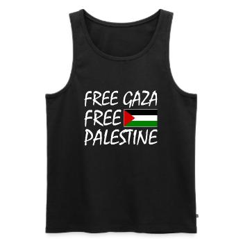 Free gaza Free palestine - Männer Premium Bio Tank Top - Schwarz - Vorne - Michal (187cm)