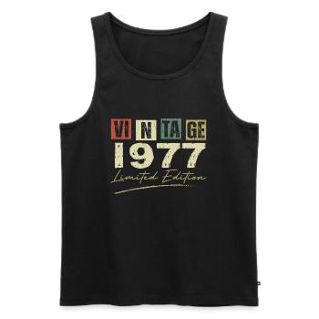 Vintage 1977 Original 1977 Anniversary Gift - Men's Premium Organic Tank Top - black - Front - AI Model Male 178 light (178cm)