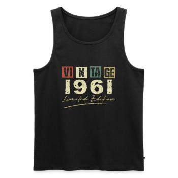 Vintage 1961 Original 1961 Anniversary Gift - Men's Premium Organic Tank Top - black - Front - Michal (187cm)