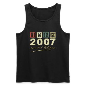 Jahrgang 2007 Original Geburtstagsgeschenk 2007 - Männer Premium Bio Tank Top - Schwarz - Vorne - AI Model Male 178 light (178cm)