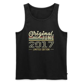 June 2017 Birthday June 2017 - Born in June 2017 - Men's Premium Organic Tank Top - black - Front - Michal (187cm)