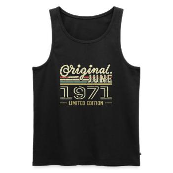 June 1971 Birthday June 1971 - Born in June 1971 - Men's Premium Organic Tank Top - black - Front - Michal (187cm)