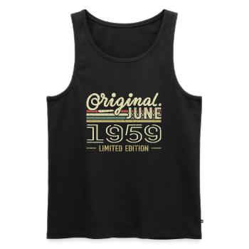 Juni 1959 Geburtstag Juni 1959 - geboren im Juni 1959 - Männer Premium Bio Tank Top - Schwarz - Vorne - Michal (187cm)