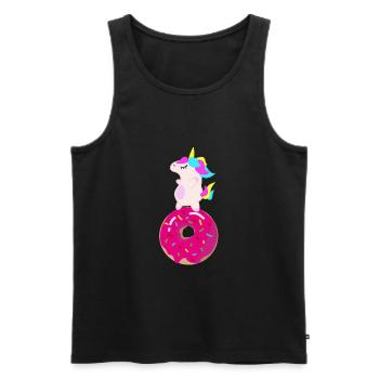 Unicorn Donut - Männer Premium Bio Tank Top - Schwarz - Vorne - Michal (187cm)