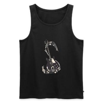 E guitare Notes musicales - Débardeur bio Premium Homme - noir - Devant - Michal (187cm)