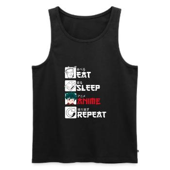 Eat Sleep Anime Repeat - Anime Cosplay Manga - Men's Premium Organic Tank Top - black - Front - Michal (187cm)