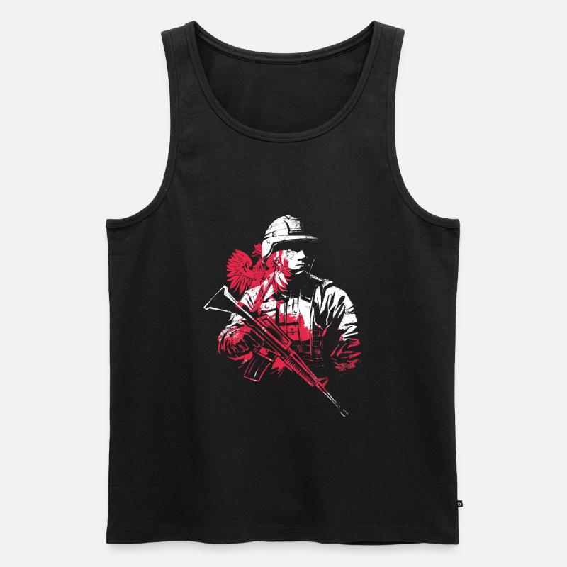 Polen Trooper - Männer Premium Bio Tank Top - Schwarz