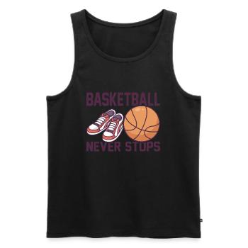 Le basketball n’arrête jamais de dire pour les joueurs de basket-ball - Débardeur bio Premium Homme - noir - Devant - AI Model Male 178 light (178cm)