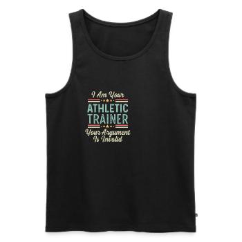 Your argument is invalid Strict Trainer Gesche - Men's Premium Organic Tank Top - black - Front - AI Model Male 178 light (178cm)