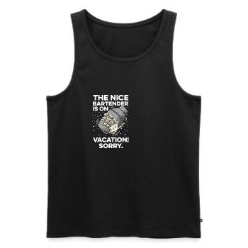 Vacation Traveler Gift - Men's Premium Organic Tank Top - black - Front - Michal (187cm)