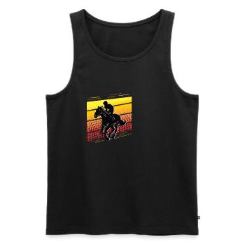 Pferderennwettbewerb Rancher Geschenk - Männer Premium Bio Tank Top - Schwarz - Vorne - AI Model Male 178 light (178cm)
