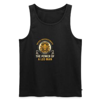 Leo Mann Mutige Person Geschenk - Männer Premium Bio Tank Top - Schwarz - Vorne - AI Model Male 178 light (178cm)