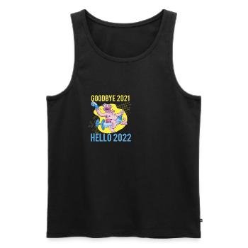 Goodbye 2021 Hello 2022 Happy New Year - Men's Premium Organic Tank Top - black - Front - AI Model Male 178 light (178cm)