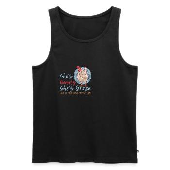 Chicken lover Shes Beauty Funny quote Shes Gr - Men's Premium Organic Tank Top - black - Front - Michal (187cm)