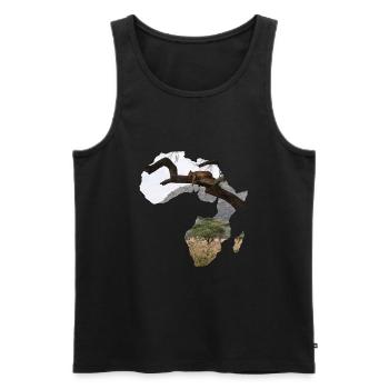 Afrika Madagaskar Serengeti Löwe - Männer Premium Bio Tank Top - Schwarz - Vorne - Michal (187cm)