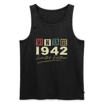 Vintage 1942 Original 1942 Anniversary Gift - Men's Premium Organic Tank Top - black - Front - Michal (187cm)