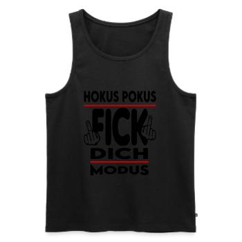 Hokus Pokus Fick dich Modus - Männer Premium Bio Tank Top - Schwarz - Vorne - Michal (187cm)