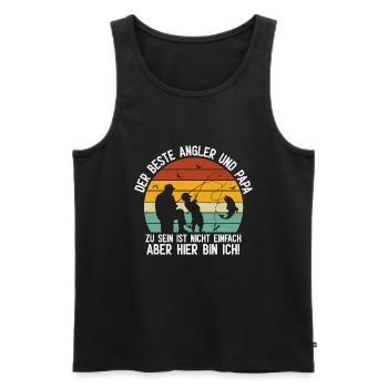 Bester Angler Und Papa Zu Sein Ist Nicht Einfach - Männer Premium Bio Tank Top - Schwarz - Vorne - Michal (187cm)
