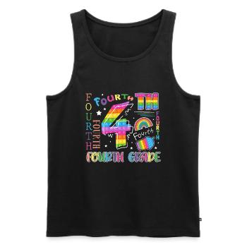 4.Klasse Schulkind Erster Schultag Vierte Klasse - Männer Premium Bio Tank Top - Schwarz - Vorne - Michal (187cm)