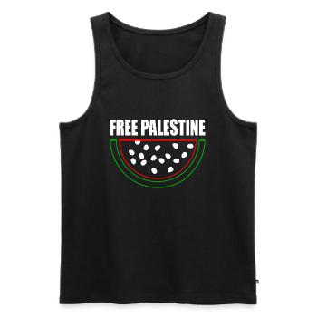 Free palestine - Débardeur bio Premium Homme - noir - Devant - AI Model Male 178 light (178cm)