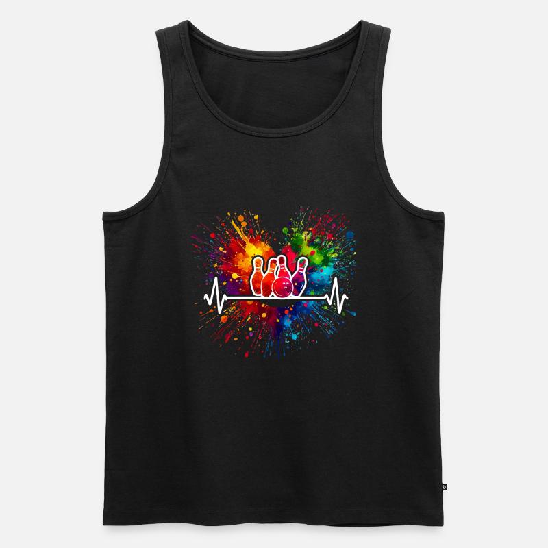 Bowling Herzschlag - Männer Premium Bio Tank Top - Schwarz