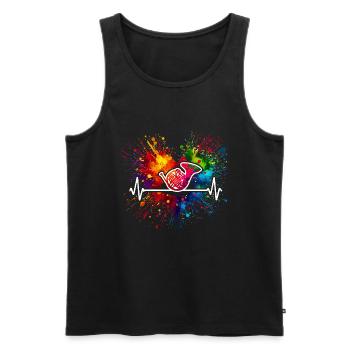 Tuba Herzschlag - Männer Premium Bio Tank Top - Schwarz - Vorne - Michal (187cm)