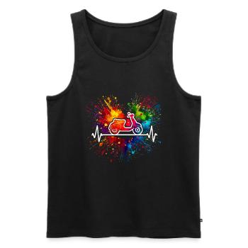 Roller Herzschlag Farbspritzer - Männer Premium Bio Tank Top - Schwarz - Vorne - Michal (187cm)