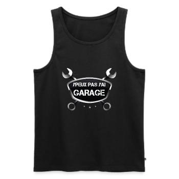 Je Peux Pas J'Ai Garage Mécanicien Automobile - Débardeur bio Premium Homme - noir - Devant - Michal (187cm)