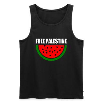 Free palestine Melon pastèque - Débardeur bio Premium Homme - noir - Devant - AI Model Male 178 light (178cm)