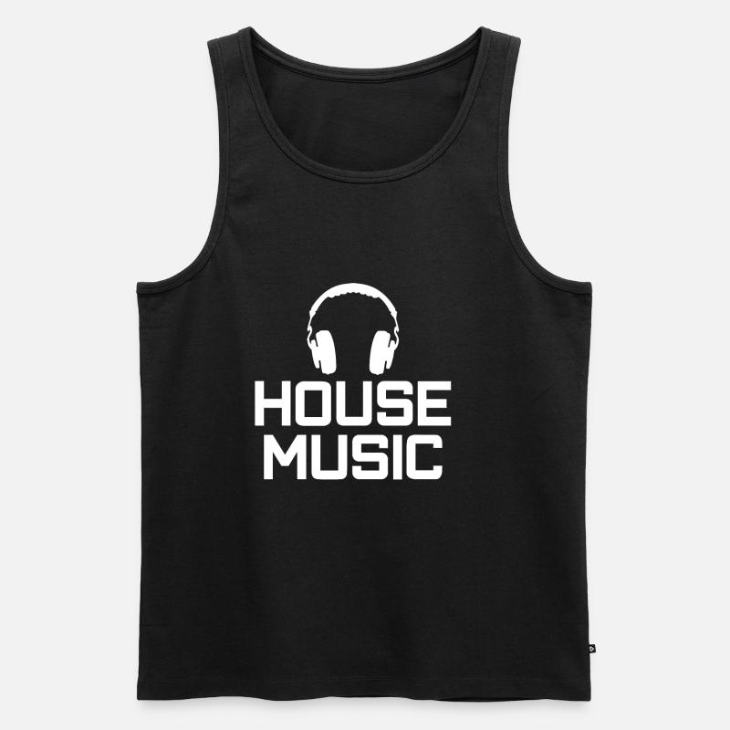 Musik Techno DJ - Männer Premium Bio Tank Top - Schwarz