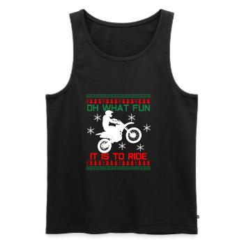 Motocross Christmas design - Débardeur bio Premium Homme - noir - Devant - Michal (187cm)