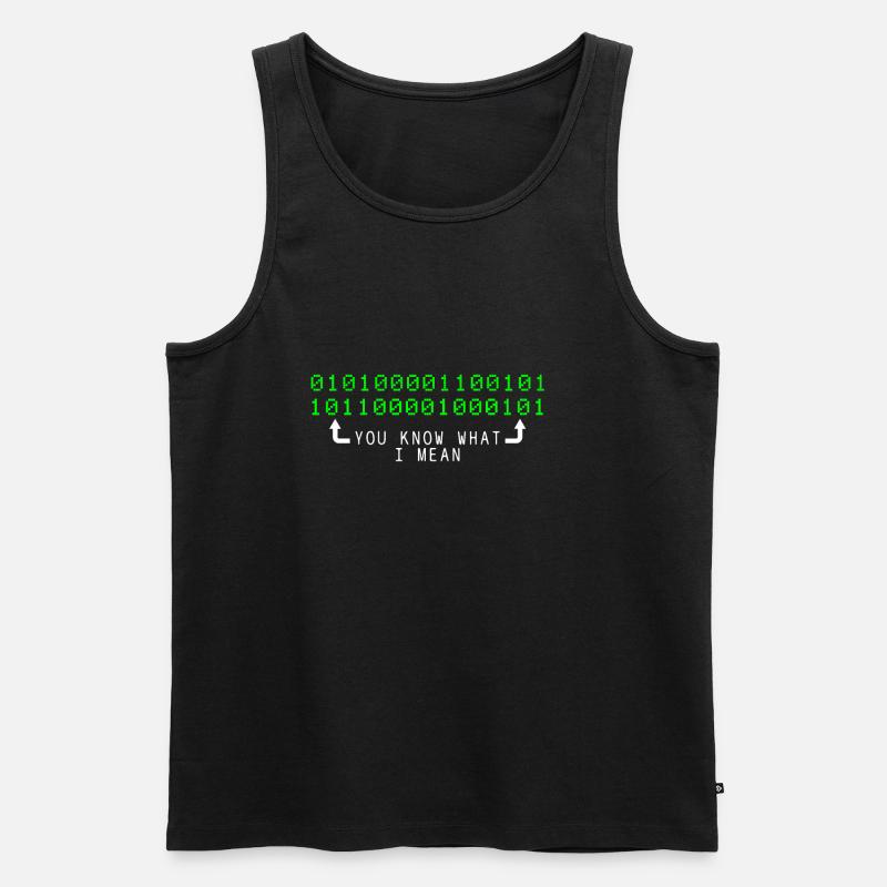 Geek Binaercode Informatik - Männer Premium Bio Tank Top - Schwarz