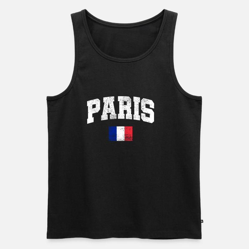 Paris Paris - Männer Premium Bio Tank Top - Schwarz