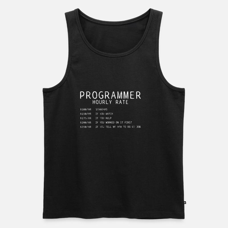 Programmer hourly wage - Men's Premium Organic Tank Top - black
