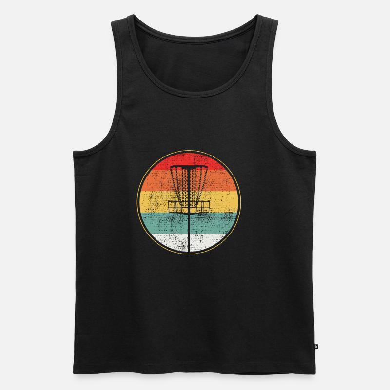 Retro Disc Golf - Männer Premium Bio Tank Top - Schwarz