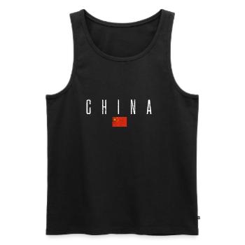 Chine - Débardeur bio Premium Homme - noir - Devant - Michal (187cm)