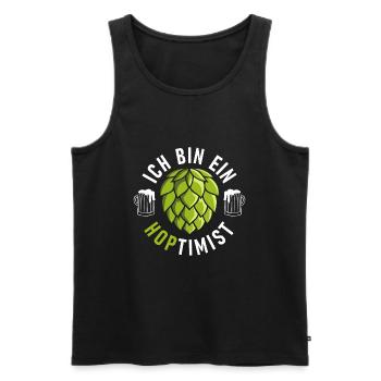 Hopfen Optimist Biertrinker Bierfan Craft Bier - Männer Premium Bio Tank Top - Schwarz - Vorne - Michal (187cm)